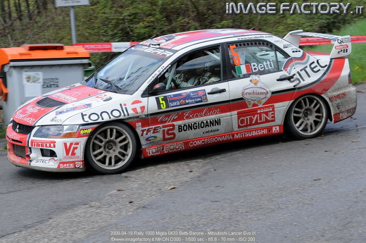 2008-04-19 Rally 1000 Miglia 0433 Betti-Barone - Mitsubishi Lancer Evo IX